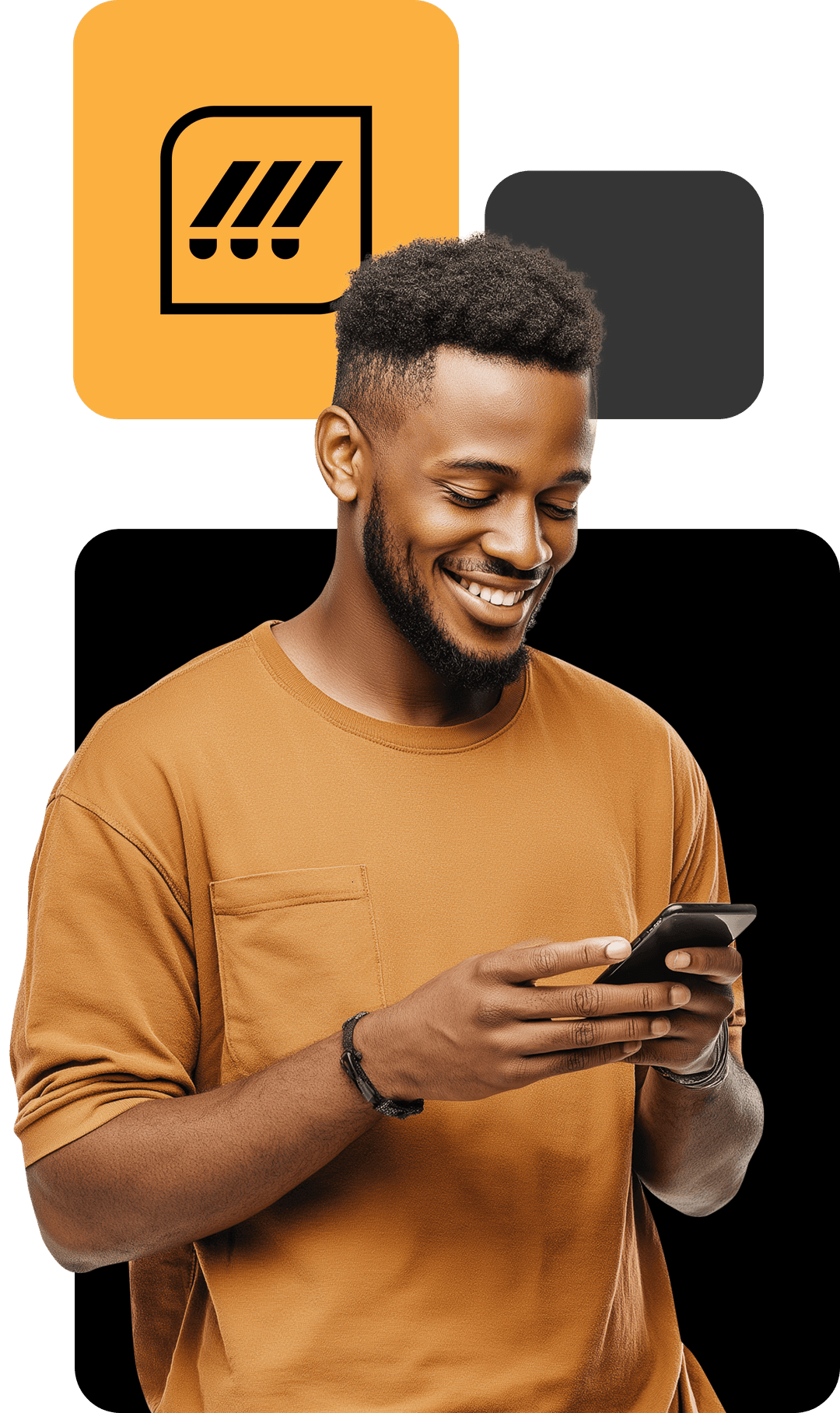 Man using phone for business